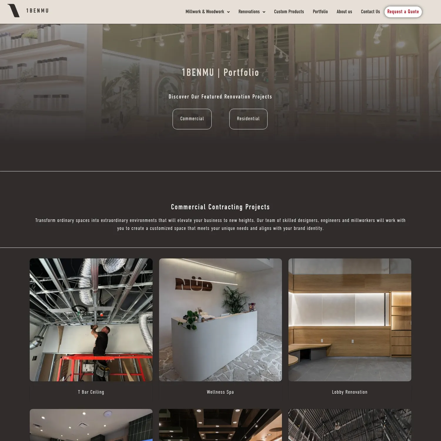 renovation portfolio page design services