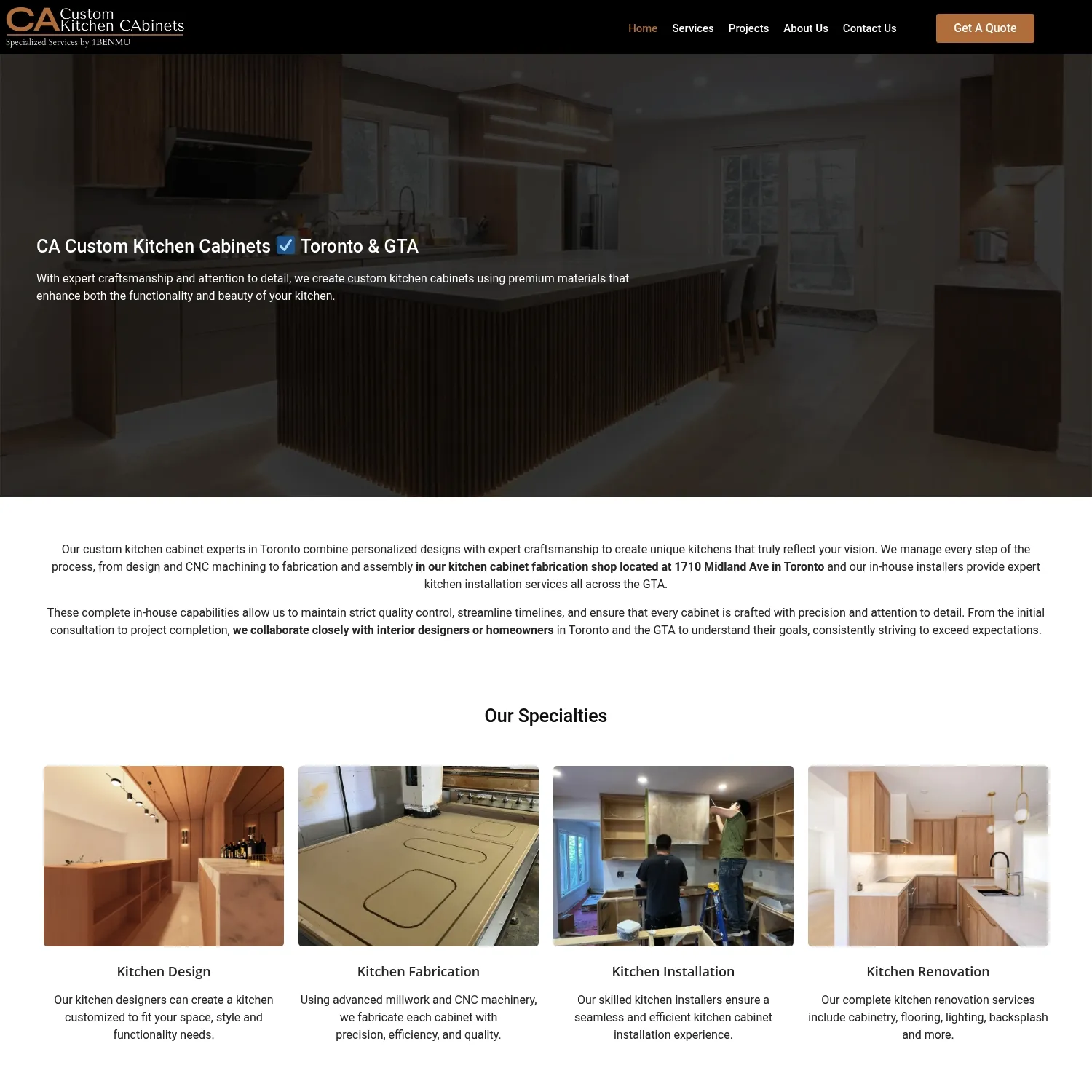 web design and seo for cabinet makers