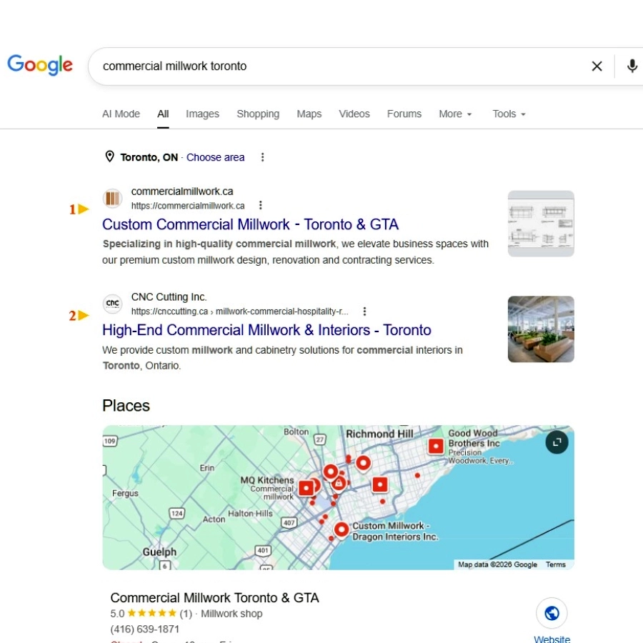 commercial millwork search results