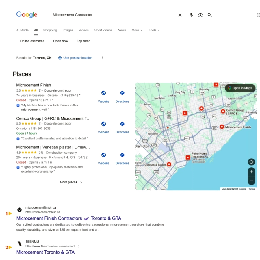 hyper targeted seo for microcement contracting companies