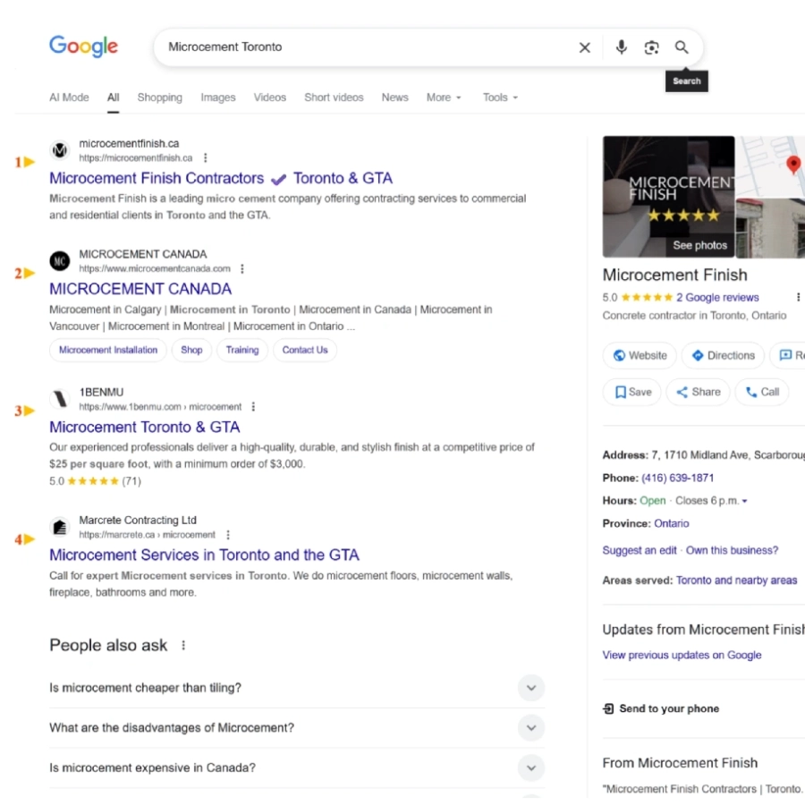 microcement local seo strategy