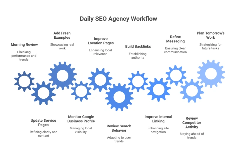 daily seo agency workflow daily seo agency workflow