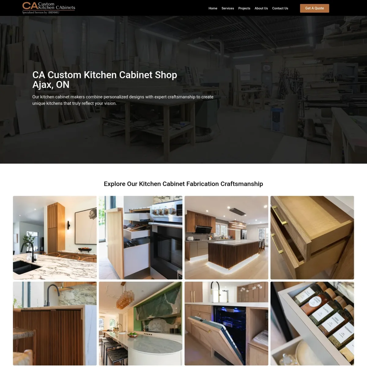 Website Design For Cabinet Makers in Ajax