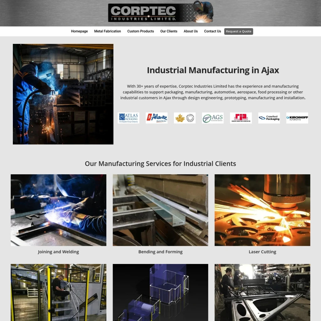 Website Design For Industrial Manufacturing Companies in Ajax