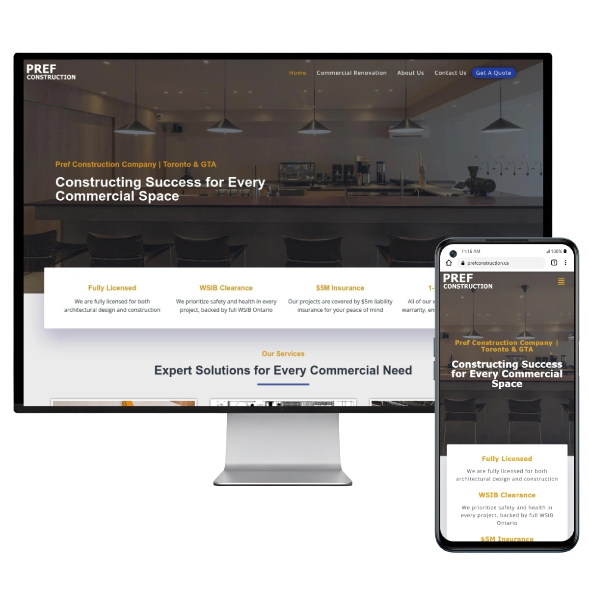 Construction company SEO case study hero image