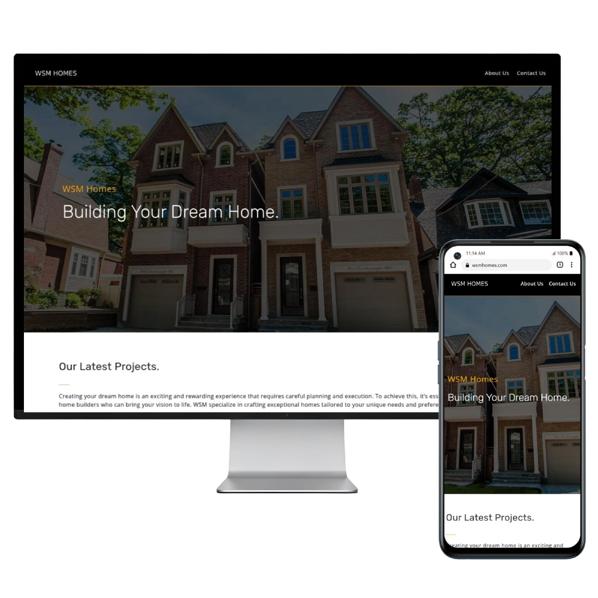 SEO agency case study hero for a custom home builder